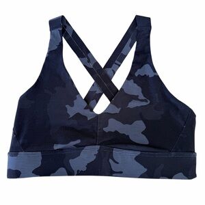 PrAna Black and Gray Camo Crossback Sports Bra, Small